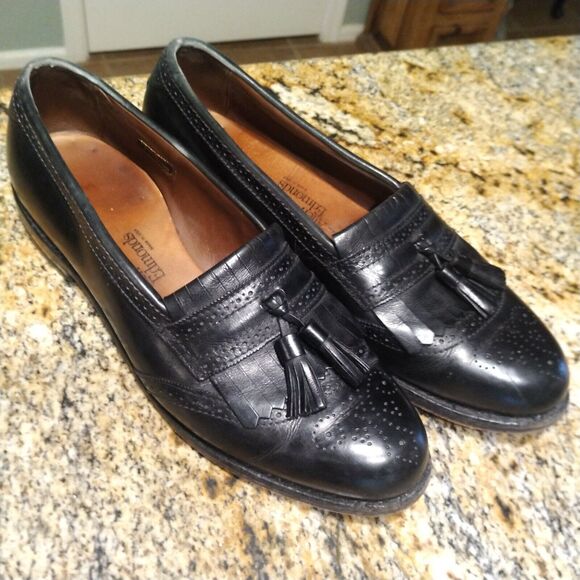 Allen Edmonds Bridgeton Men\'s Black Leather Kiltie Tassel Loafers Sz 9.5 B main image 14